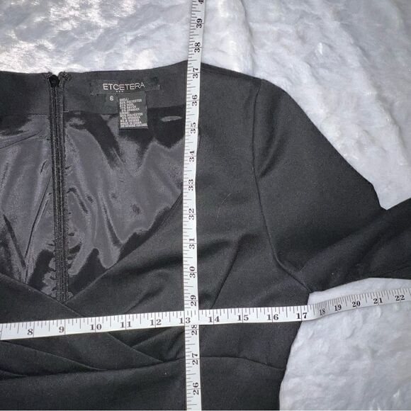 Etcetera Solid Black V-Neck Half sleeve Wool blend dress size 6 - Picture 6 of 7